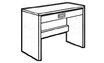 Woodcrest Panel End Study Desk w\/Pencil Drawer, 45"W